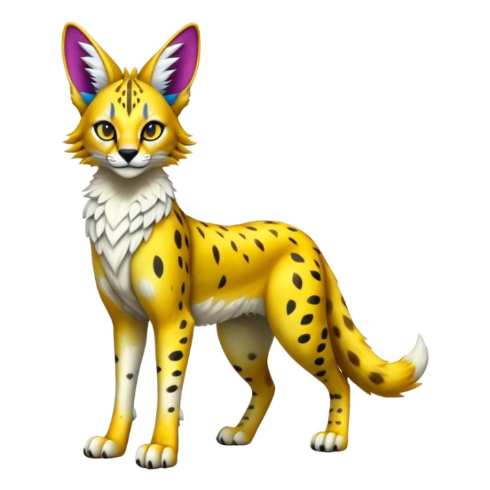 Epic Colorful Sergal-Serval-Vernid full body sticker
