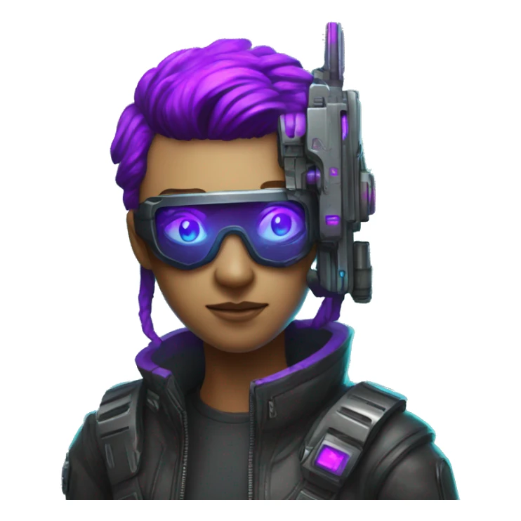agent, laser eyes, cyberpunk, code, cyan and purple colors, only upper body portrait sticker