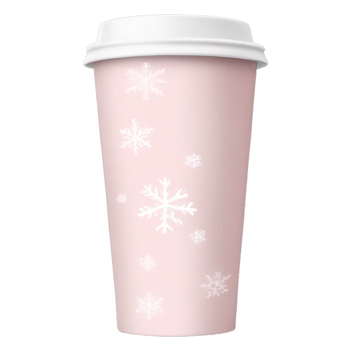 Pastel pink, beige and white snowflakes on a Starbucks cup  sticker