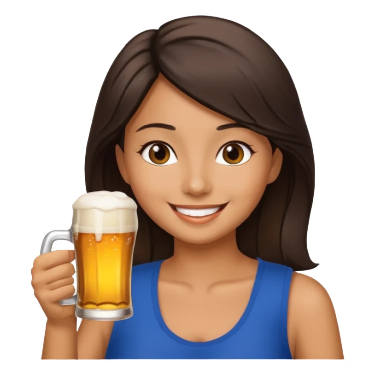 Morena bebiendo cerveza sticker