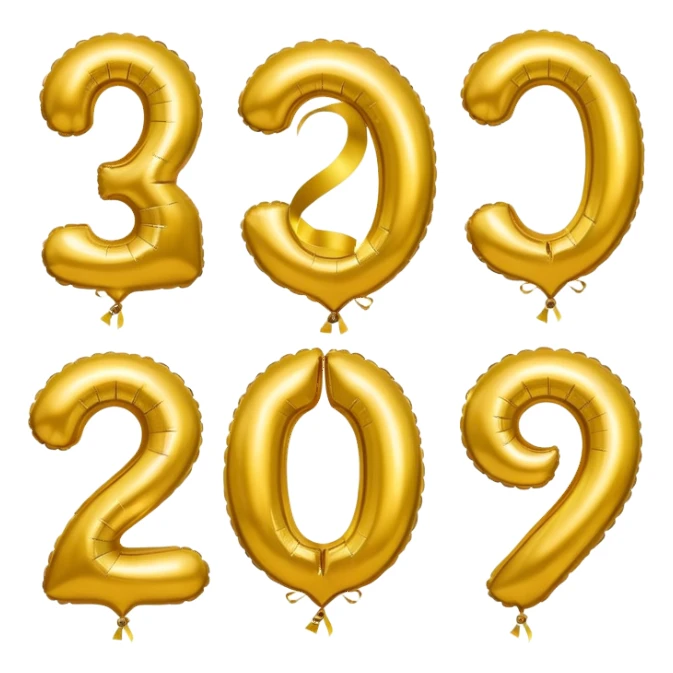 20 number in gold balloons sticker