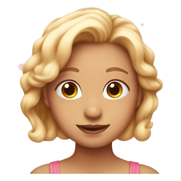 Emoji in love with pink hearts sticker