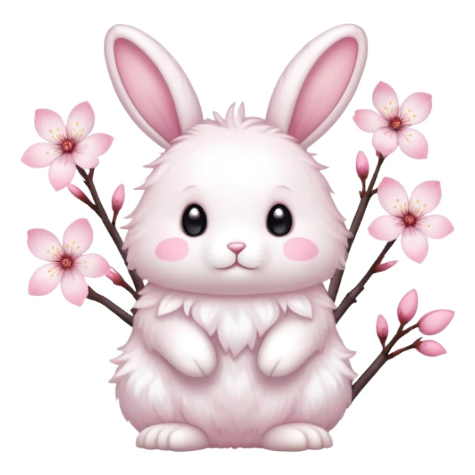 Cute Pastel pink and white Cherry Blossom Sakura Animal sticker