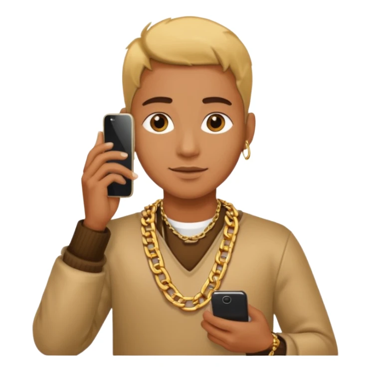 cyber punk gold chain holding phone sticker