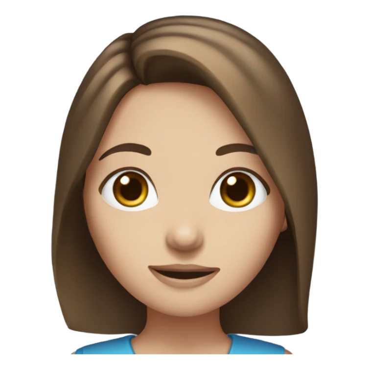 blue-eyed girl with medium-length brown hair sticker