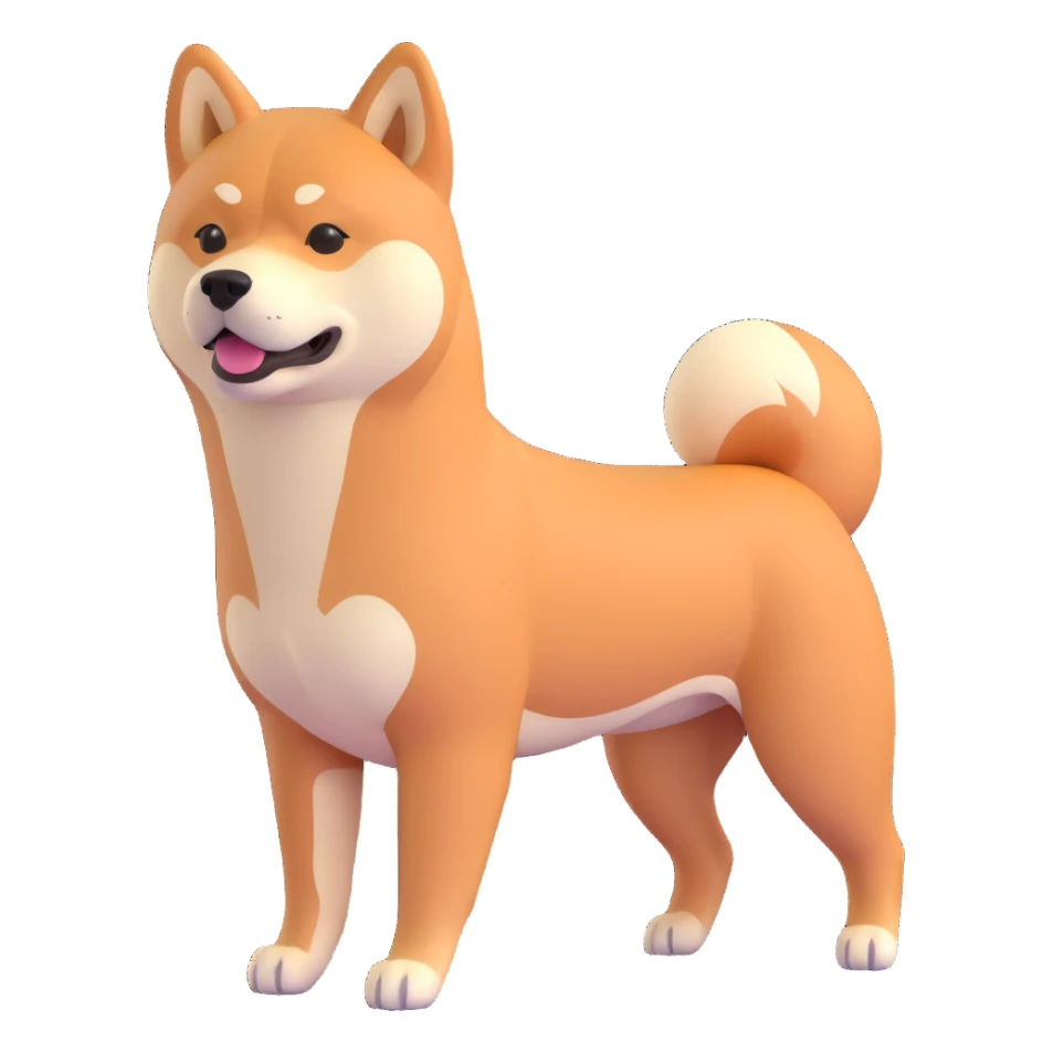 shiba inu, showing muscles sticker