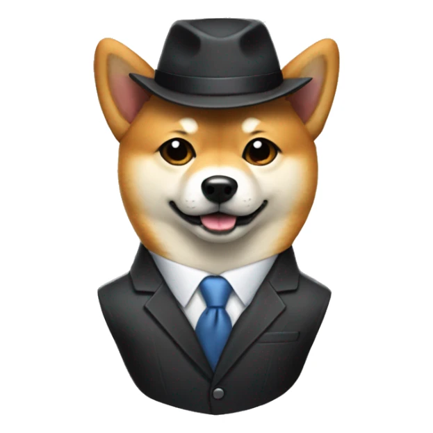 shiba inu wearing suit sticker