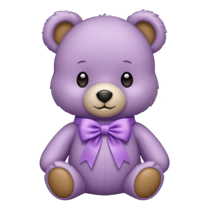 Teddy bear wearing a lilac ribbon around its neck  sticker