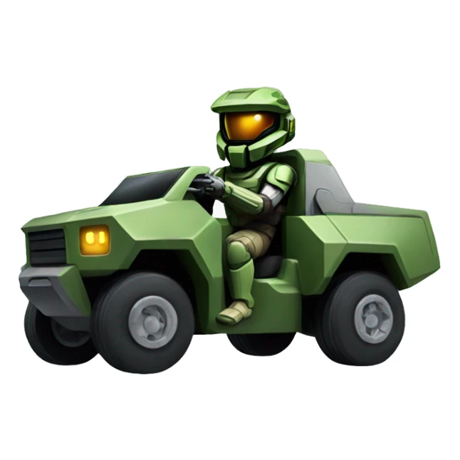 Master chief driving a cyber truck  sticker