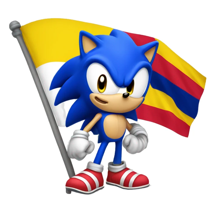 Sonic con bandera de colombia sticker