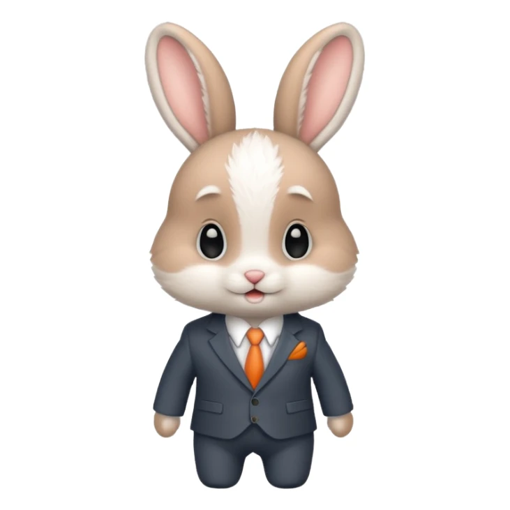 baby bunny in suit no carrot sticker