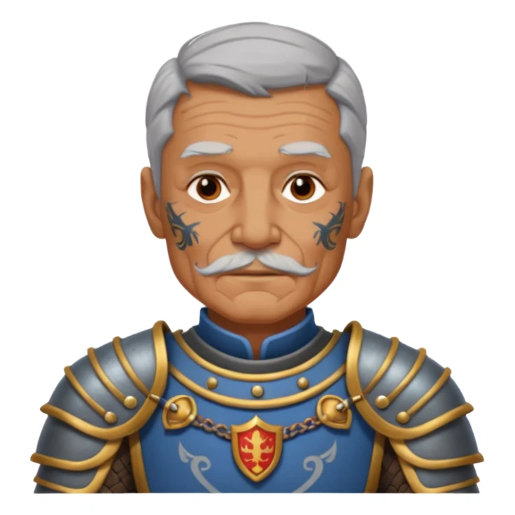 elderly tattooed knight, tattooed shoulder sticker
