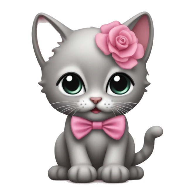 Süße Babykatze mit rosa Schleife  sticker
