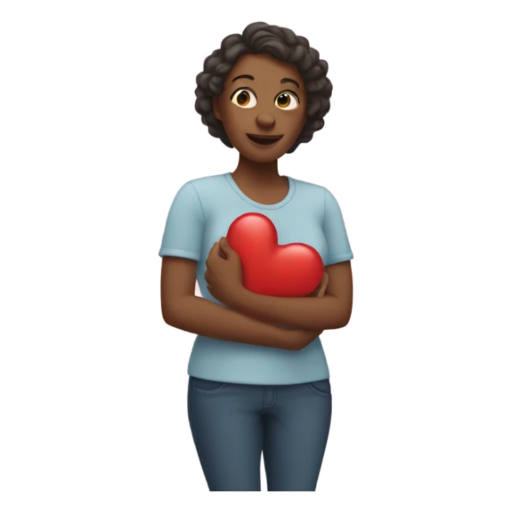 Mother holds her heart in her arm sticker