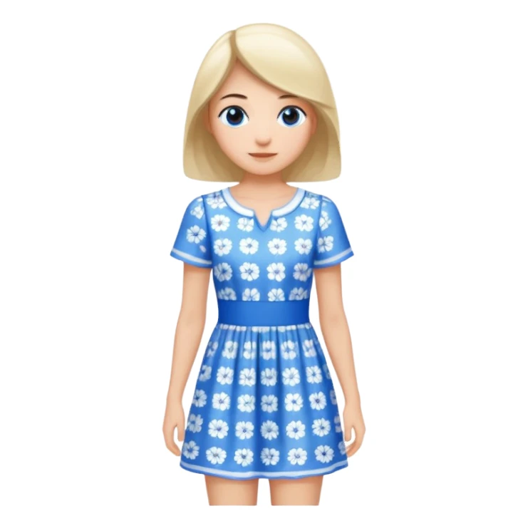 a simple mini dress with blue and little white colors sticker