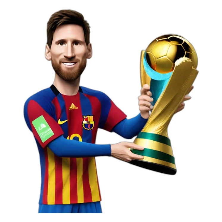 Lionel Messi levantando la copa del mundo sticker