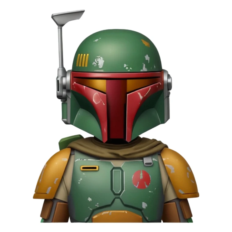 Boba Fett, Star Wars bounty hunter, emoji style sticker