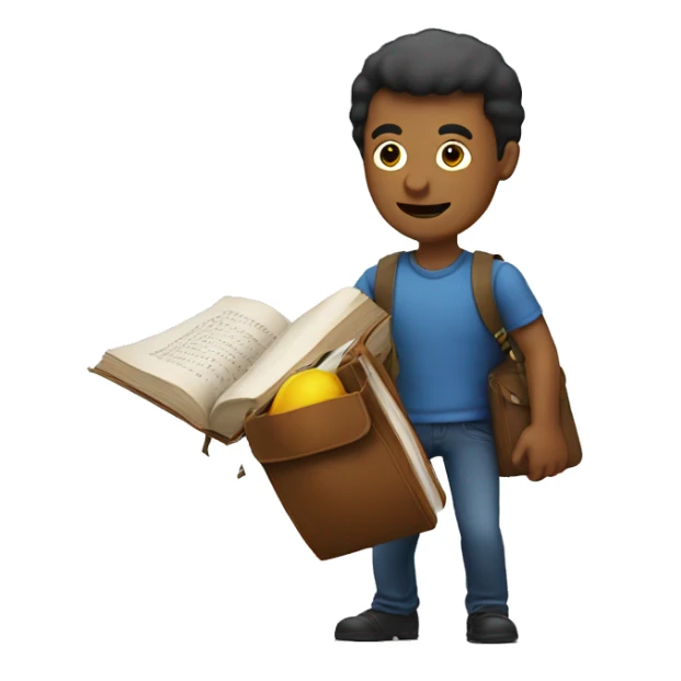 man pulling the book out of a bag like a weapon  sticker