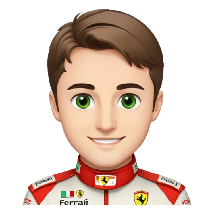 Charles Leclerc green eyes smile in Ferrari uniform sticker