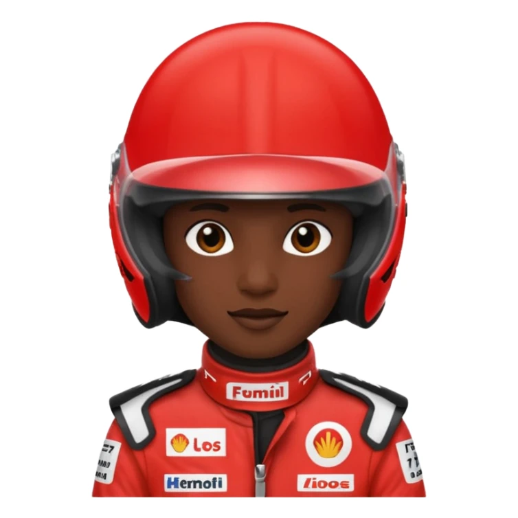 Emoji wearing red f1 helmet saying 8 7 sticker