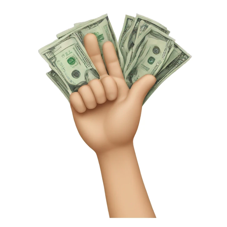 money signal with fingers sticker