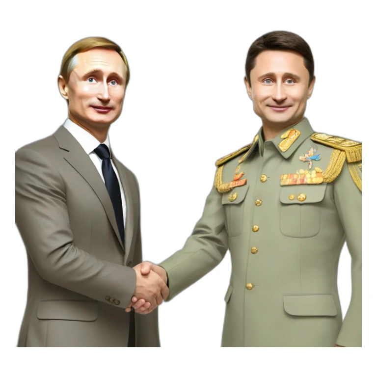 Putin and Zelensky(handshake of Zelensky and Putin sticker