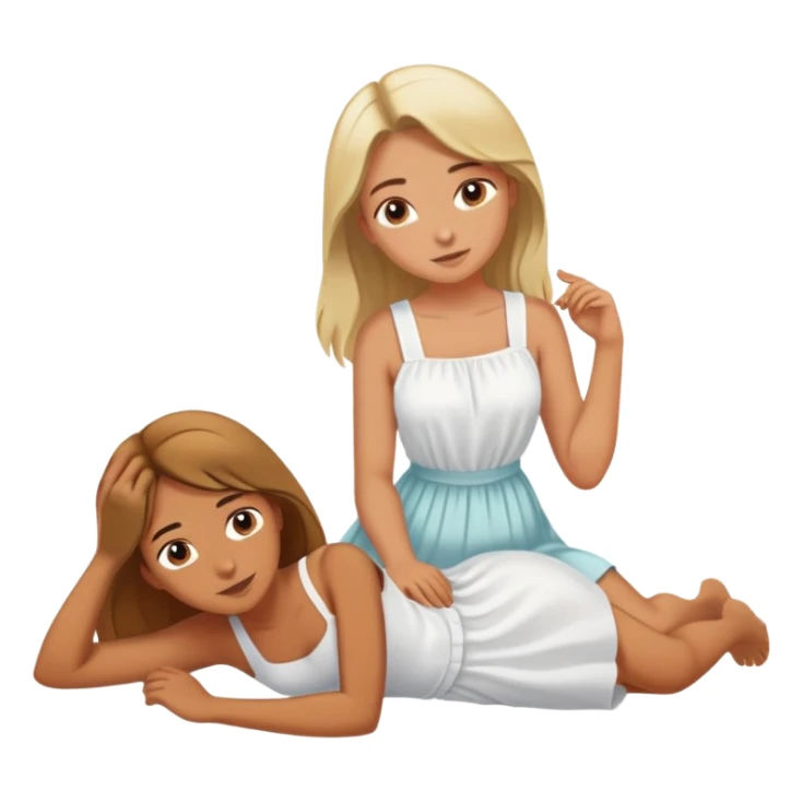 a man behind a girl that’s laying down sticker