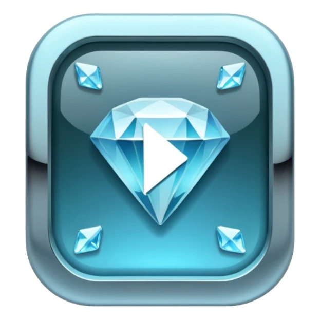 diamond encrusted video play button sticker