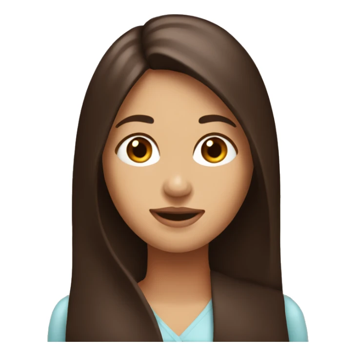 pretty lady with long straight chocolate brown hair sticker