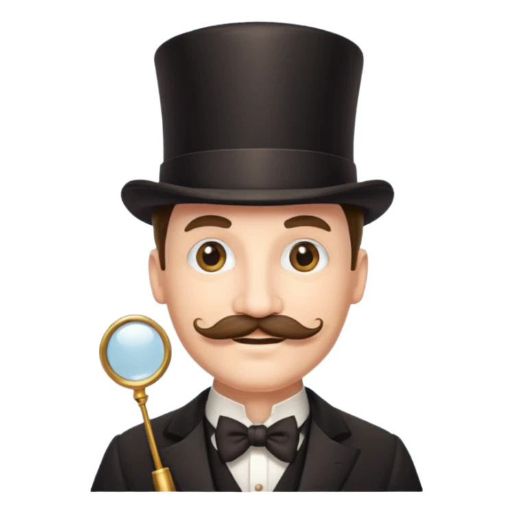 Fancy man with top hat and mustache and wearing monocle sticker