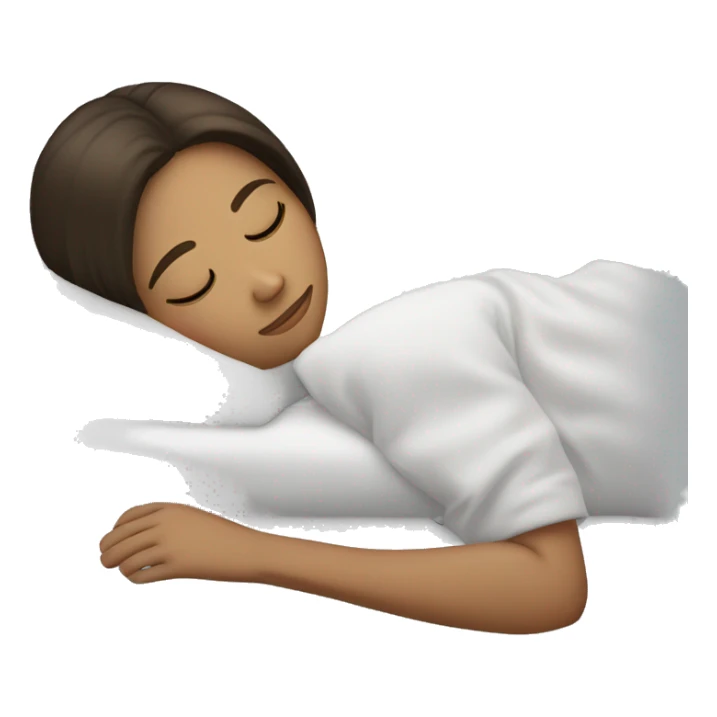 Brunette girl sleeping straigh hair sticker