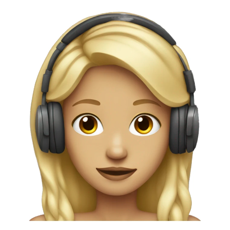 dark blondie wearing headphones  sticker
