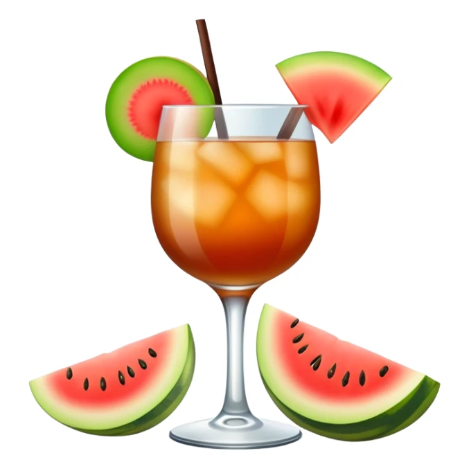 melón carajillo cocktail with coffee, liquor, and fresh melon sticker