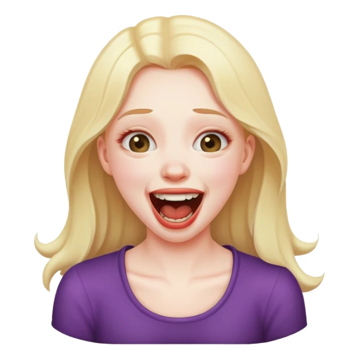 a girl choking and laughing herself sticker