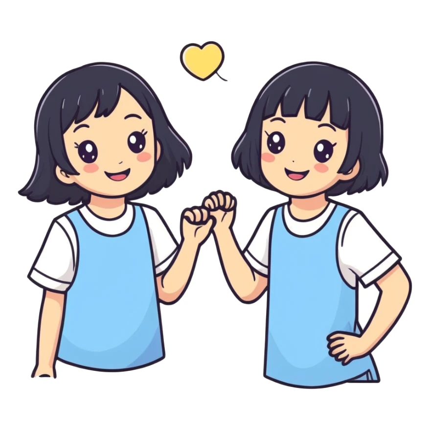 smiling girls with black hair sticker