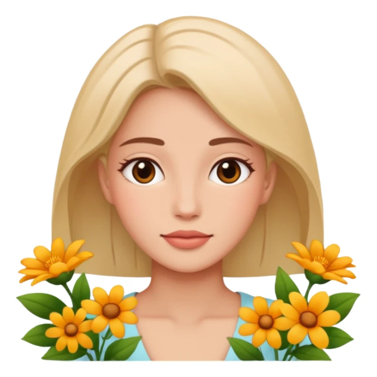 Women with flowers all around  sticker