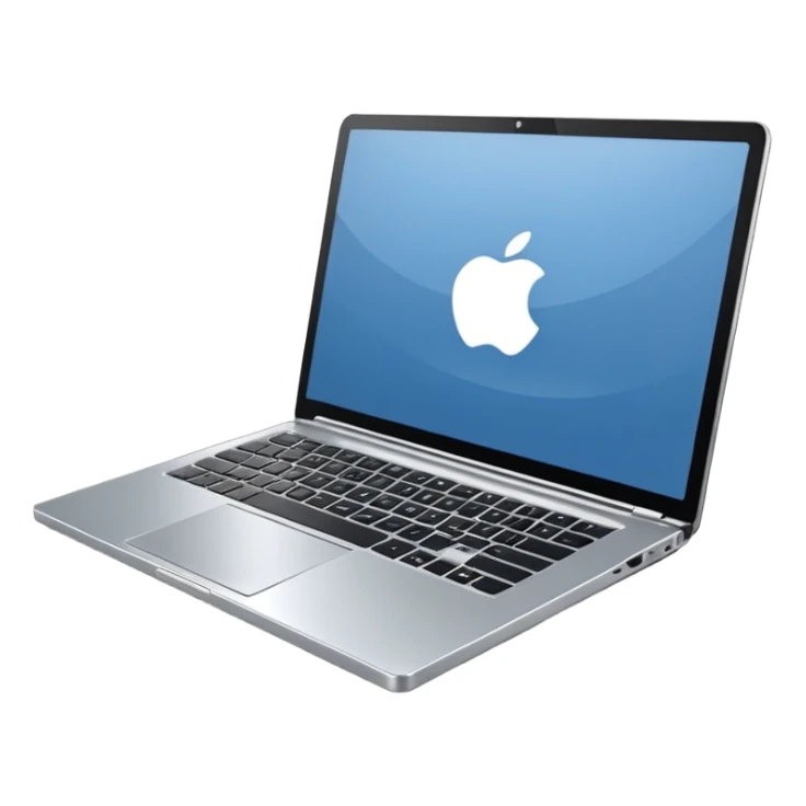 3D minimal icon of a premium silver or gray laptop with no logos, placed on a color #FF3D00 gradient background. Clean, modern, high-end tech style. sticker