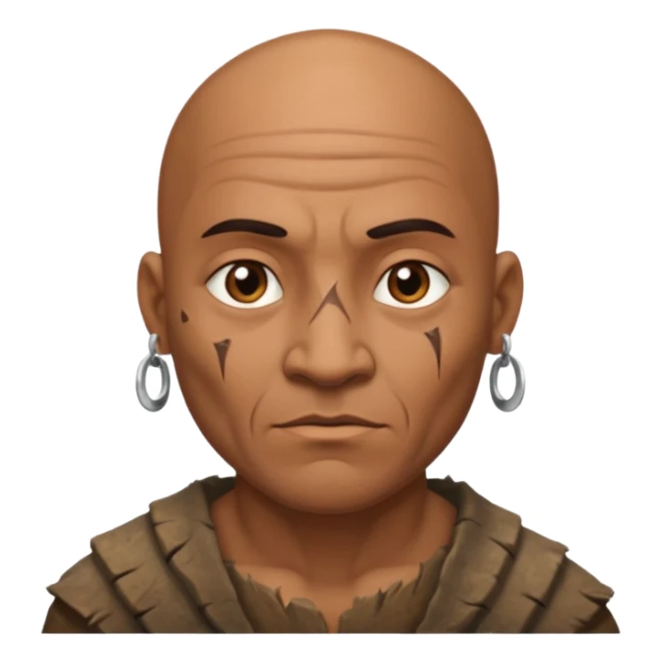 Bald Stone Age Man – Earrings, scars, rugged look.


 sticker
