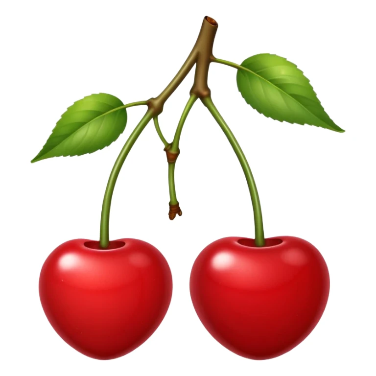 2 kersen met een steeltje sticker