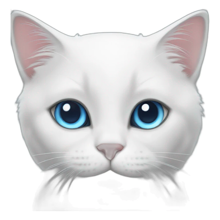 White cat, petite, a little gray, azure eyes sticker