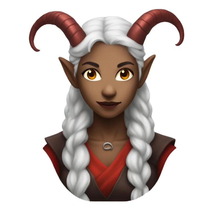 red female tiefling with white hair sticker