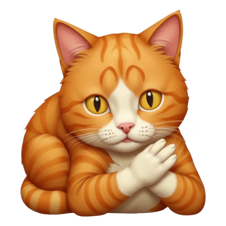 A cat holding its forehead with its paw because it has a headache sticker