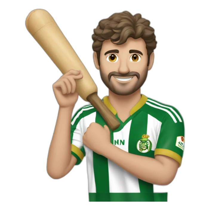 Aficionado del Betis señalando con el dedo sticker