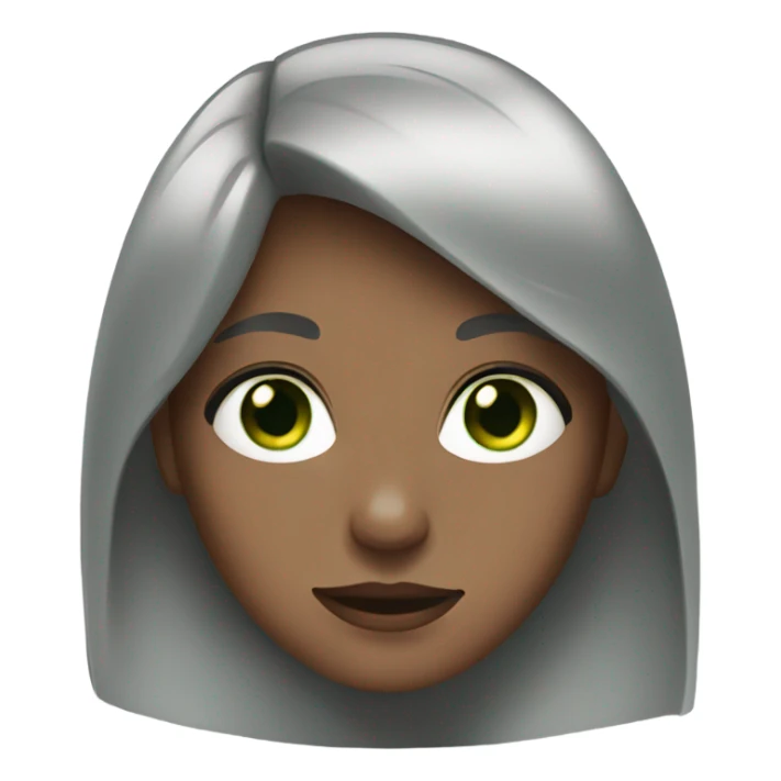 Girl with brown and gray hair and green eyes sticker