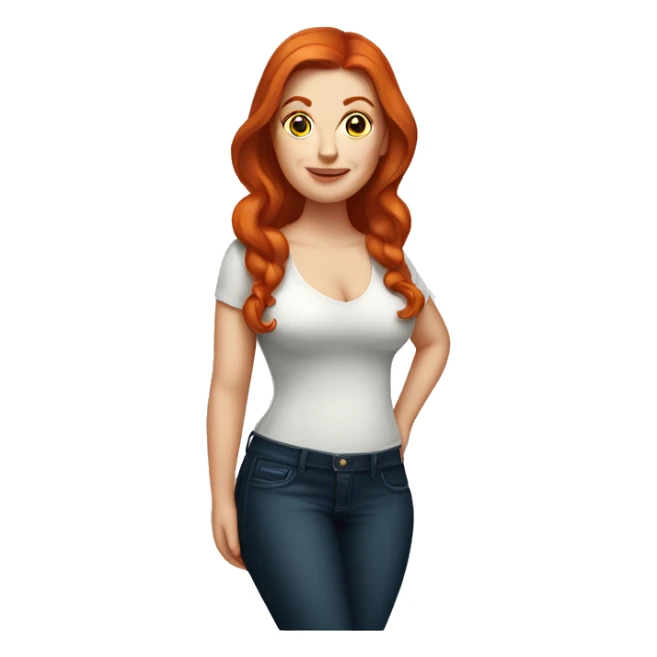 Curvy redhead white woman sfw pose sticker