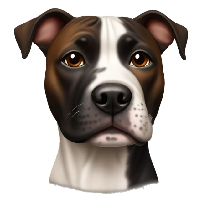Realistic black and brown staffy dog sticker