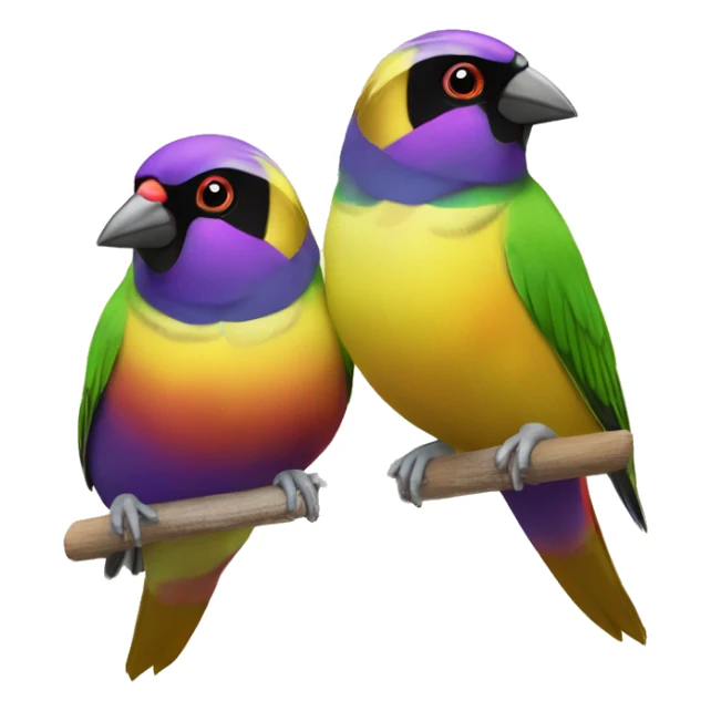 A pair of Gouldian finches  sticker
