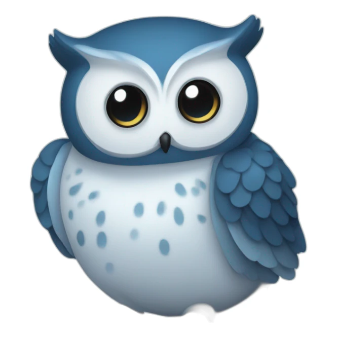 Sea Owl in blue white and black shade sticker