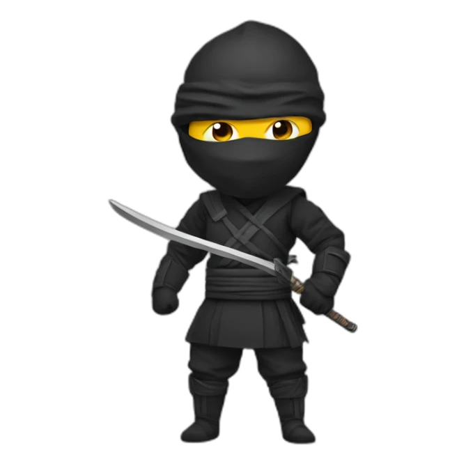 L’emoji ninja qui découpe l’emoji chat  sticker