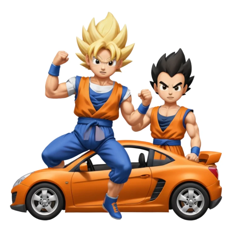 Goku crashes cars throw on Vegeta's head  sticker